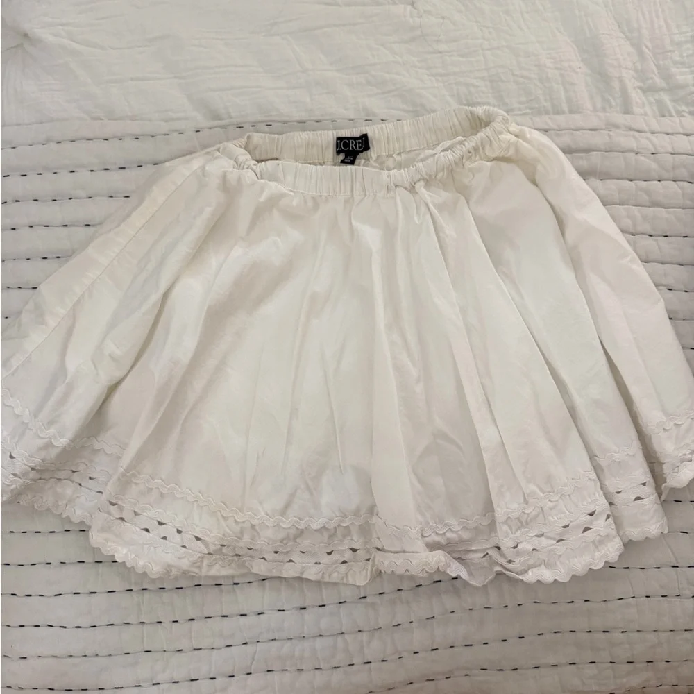 J Crew Women’s White Eyelet Trim Skirt